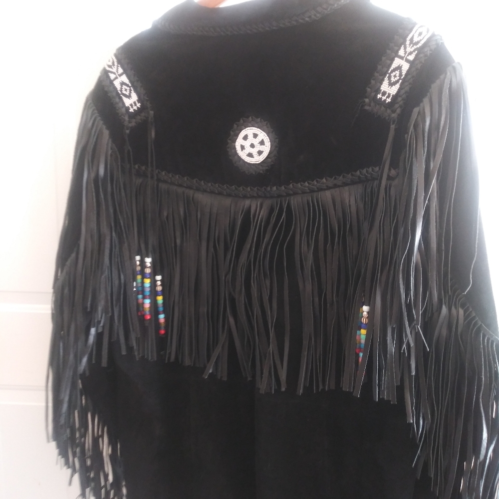 Indian fringed suede jacket